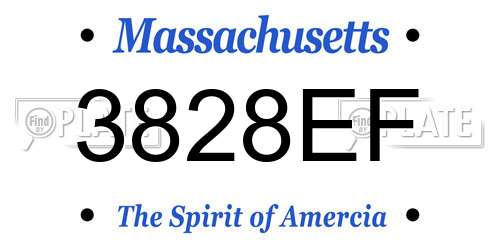 3828EF Massachusetts License Plate