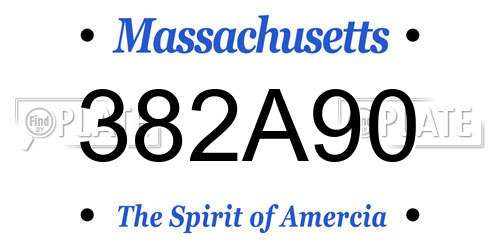 382A90 Massachusetts License Plate