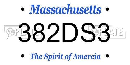 382DS3 Massachusetts License Plate