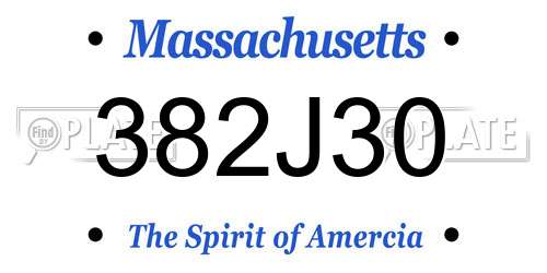 382J30 Massachusetts License Plate