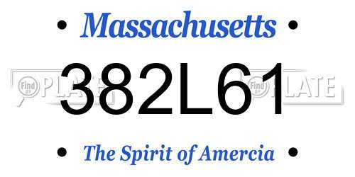382L61 Massachusetts License Plate