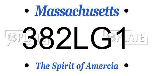 382LG1 Massachusetts License Plate