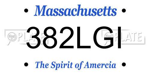 382LGI Massachusetts License Plate