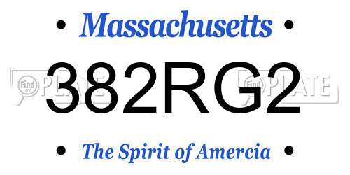 382RG2 Massachusetts License Plate