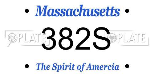 382S Massachusetts License Plate