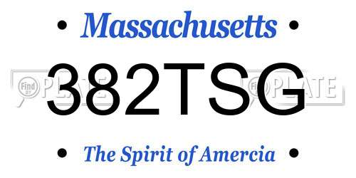 382TSG Massachusetts License Plate