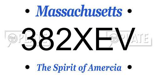 382XEV Massachusetts License Plate