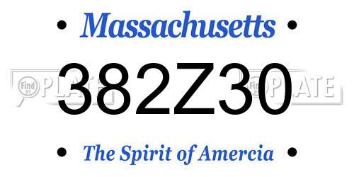 382Z30 Massachusetts License Plate