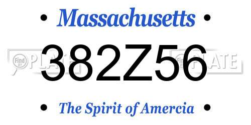 382Z56 Massachusetts License Plate