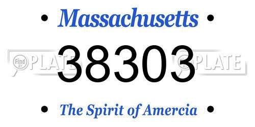 38303 Massachusetts License Plate