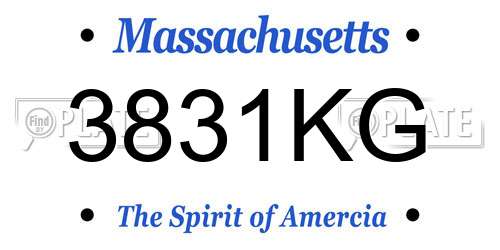 3831KG Massachusetts License Plate