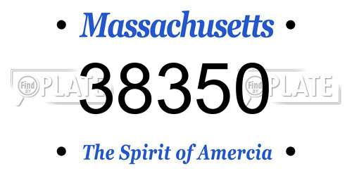 38350 Massachusetts License Plate