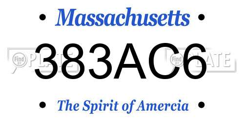 383AC6 Massachusetts License Plate