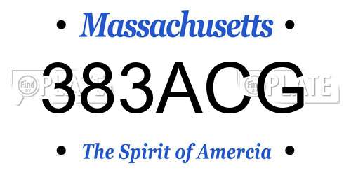 383ACG Massachusetts License Plate