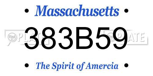 383B59 Massachusetts License Plate