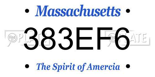 383EF6 Massachusetts License Plate