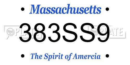 383SS9 Massachusetts License Plate
