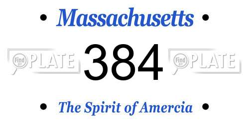 384 Massachusetts License Plate