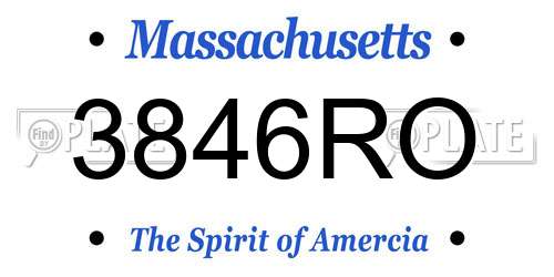 3846RO Massachusetts License Plate