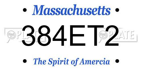 384ET2 Massachusetts License Plate