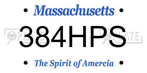 384HPS Massachusetts License Plate