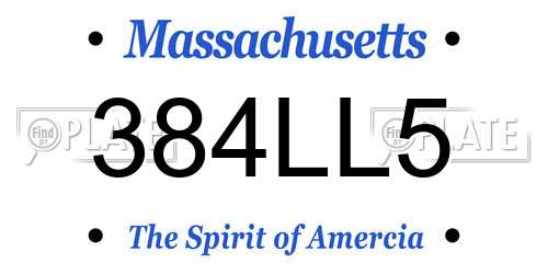 384LL5 Massachusetts License Plate