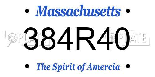 384R40 Massachusetts License Plate
