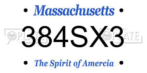 384SX3 Massachusetts License Plate