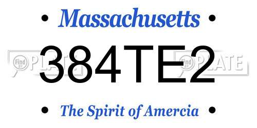 384TE2 Massachusetts License Plate