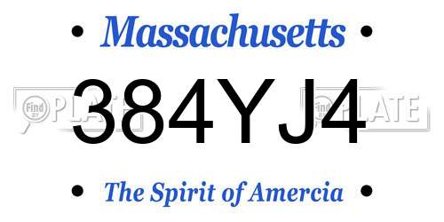 384YJ4 Massachusetts License Plate