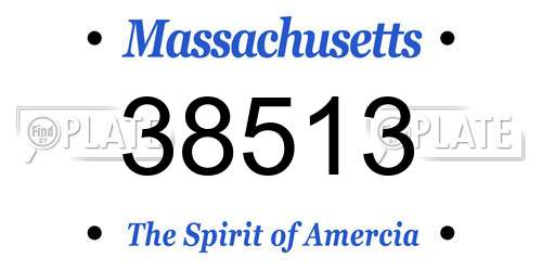 38513 Massachusetts License Plate