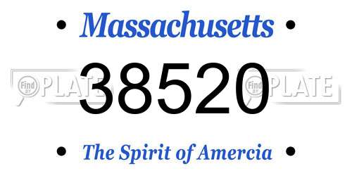 38520 Massachusetts License Plate