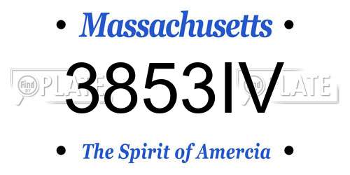 3853IV Massachusetts License Plate