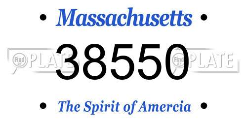 38550 Massachusetts License Plate