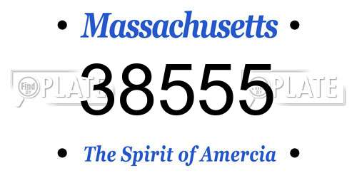 38555 Massachusetts License Plate