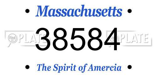38584 Massachusetts License Plate