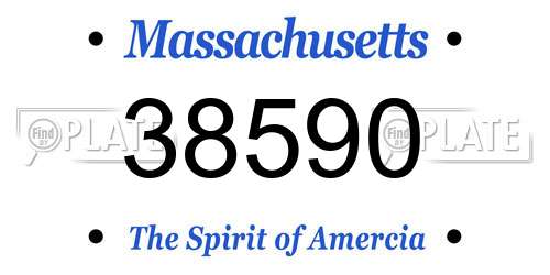 38590 Massachusetts License Plate