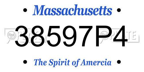 38597P4 Massachusetts License Plate