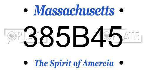 385B45 Massachusetts License Plate
