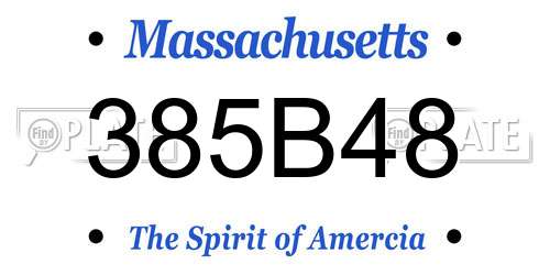 385B48 Massachusetts License Plate