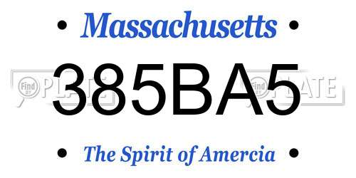 385BA5 Massachusetts License Plate