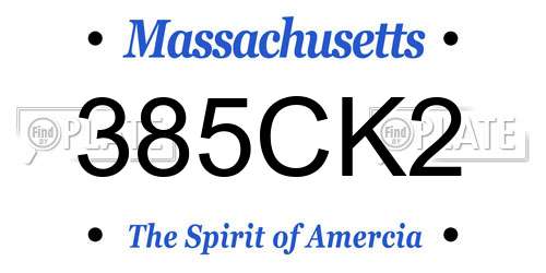 385CK2 Massachusetts License Plate