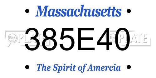 385E40 Massachusetts License Plate