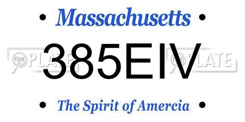 385EIV Massachusetts License Plate