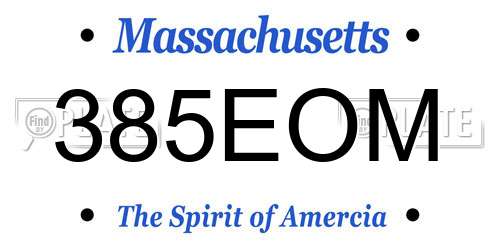 385EOM Massachusetts License Plate