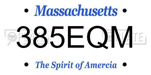 385EQM Massachusetts License Plate