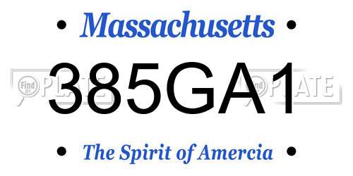 385GA1 Massachusetts License Plate