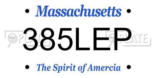 385LEP Massachusetts License Plate