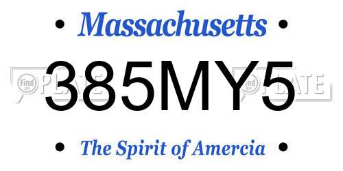 385MY5 Massachusetts License Plate