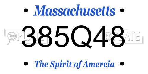 385Q48 Massachusetts License Plate